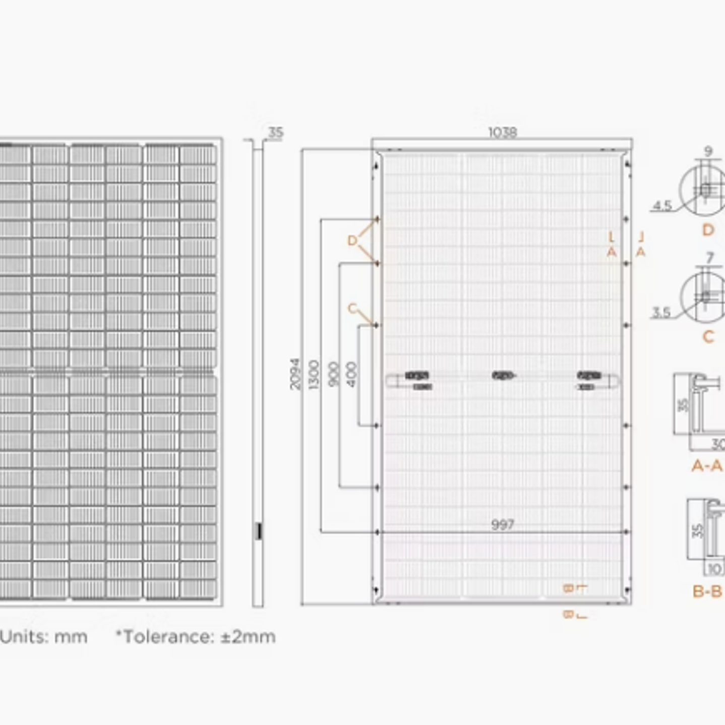 SUNPAL PANEL FOTOVOLTAICO 455W MONOCRISTALINO BIFACIAL DOUBLE GLASS TOPCON 3