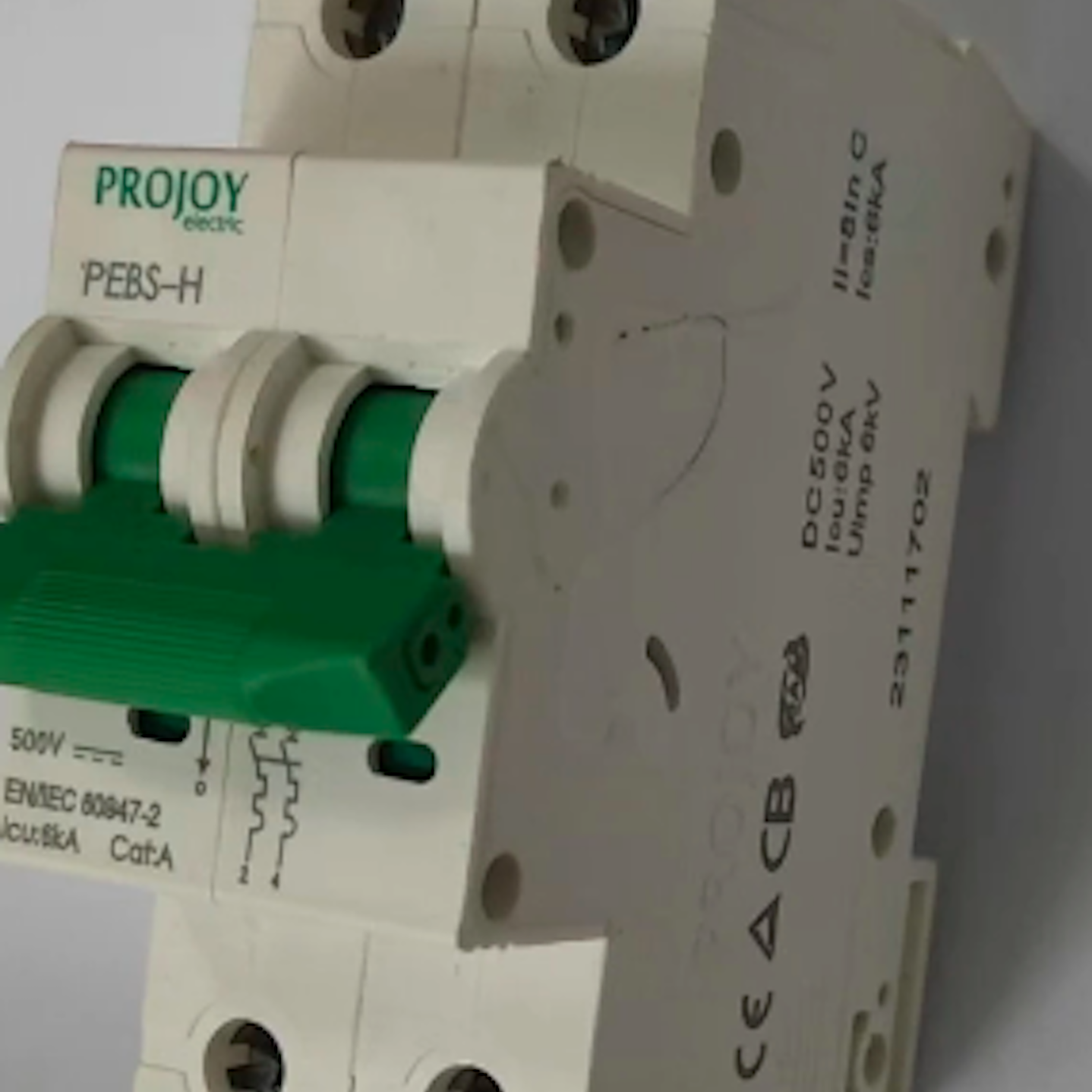 PROJOY INTERRUPTOR AUTOMATICO MCB DC 100A 500V 2P PEBS-H-125 3