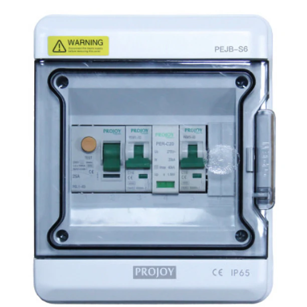 Caja AC de protección fotovoltaica monofásica MCB 25A RCBO 32A 1P+N PEDB-S6