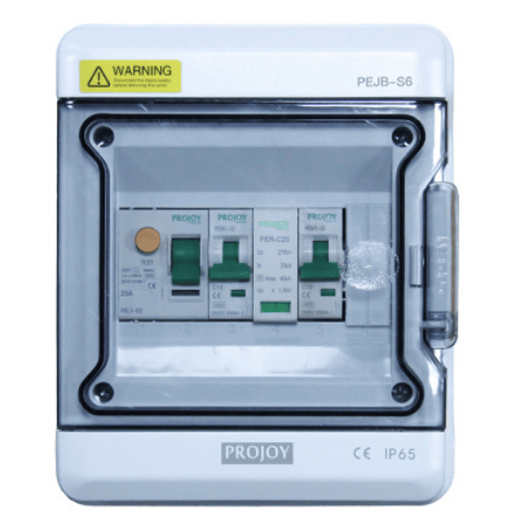 PROJOY CAJA AC PROTECCION FOTOVOLTAICA MONOFASICA MCB32A RCBO40A 1P+N PEDB-S6 2
