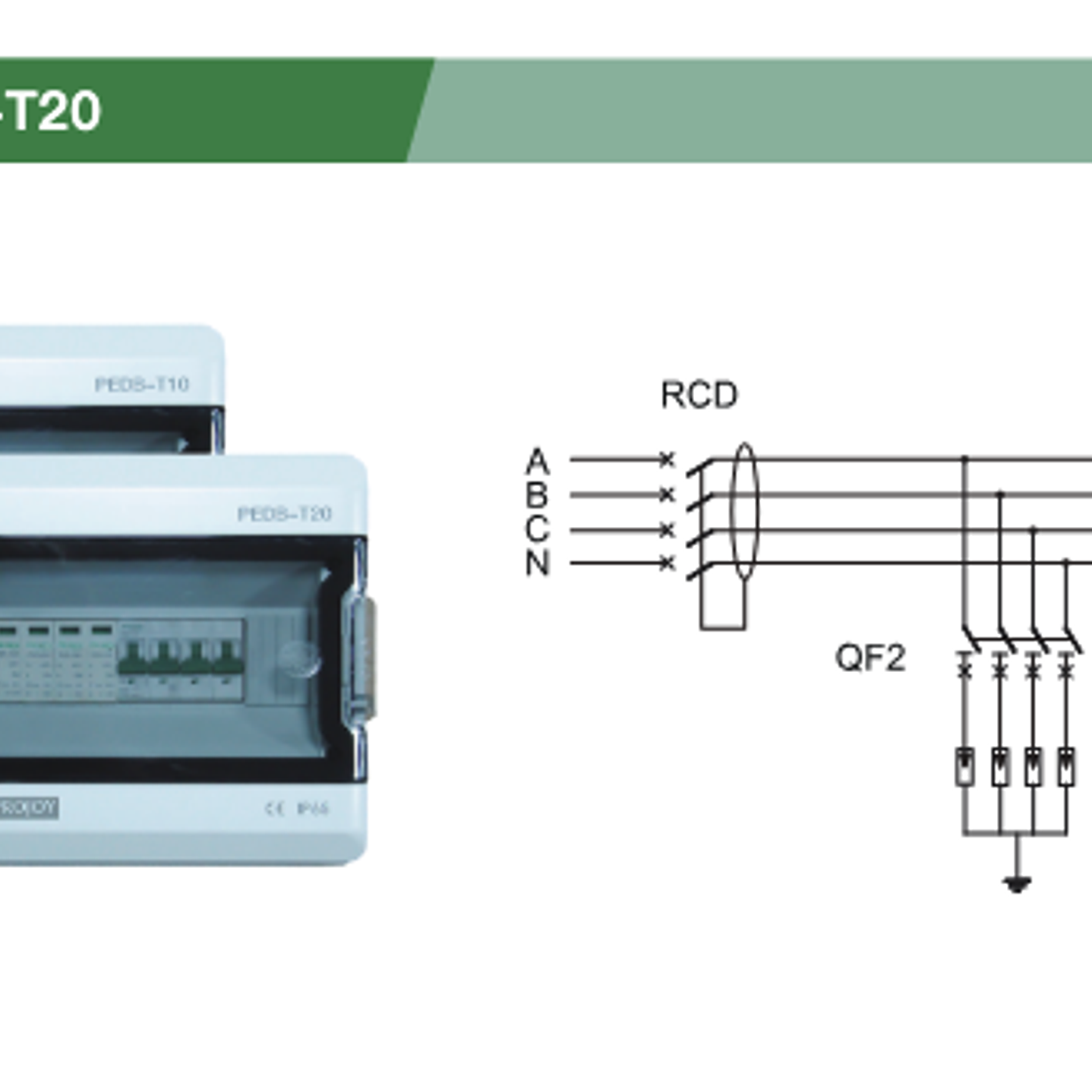 PROJOY CAJA AC PROTECCION FOTOVOLTAICA TRIFASICO MCB32A RCBO40A 3P+N PEDB-T20 2
