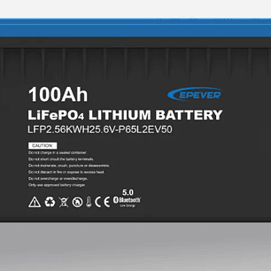 EPEVER BATERIA DE LITIO LIFEPO4 25.6V/100AH AZUL LFP2.56KWH25.6V-P65L2EV50