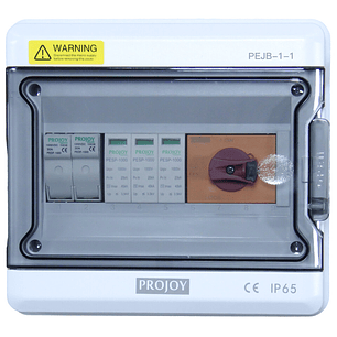 PROJOY CAJA DC COMBINER 1 STRINGS 1 SALIDAS DC 20A 1000V IP65 PEJB-1-1