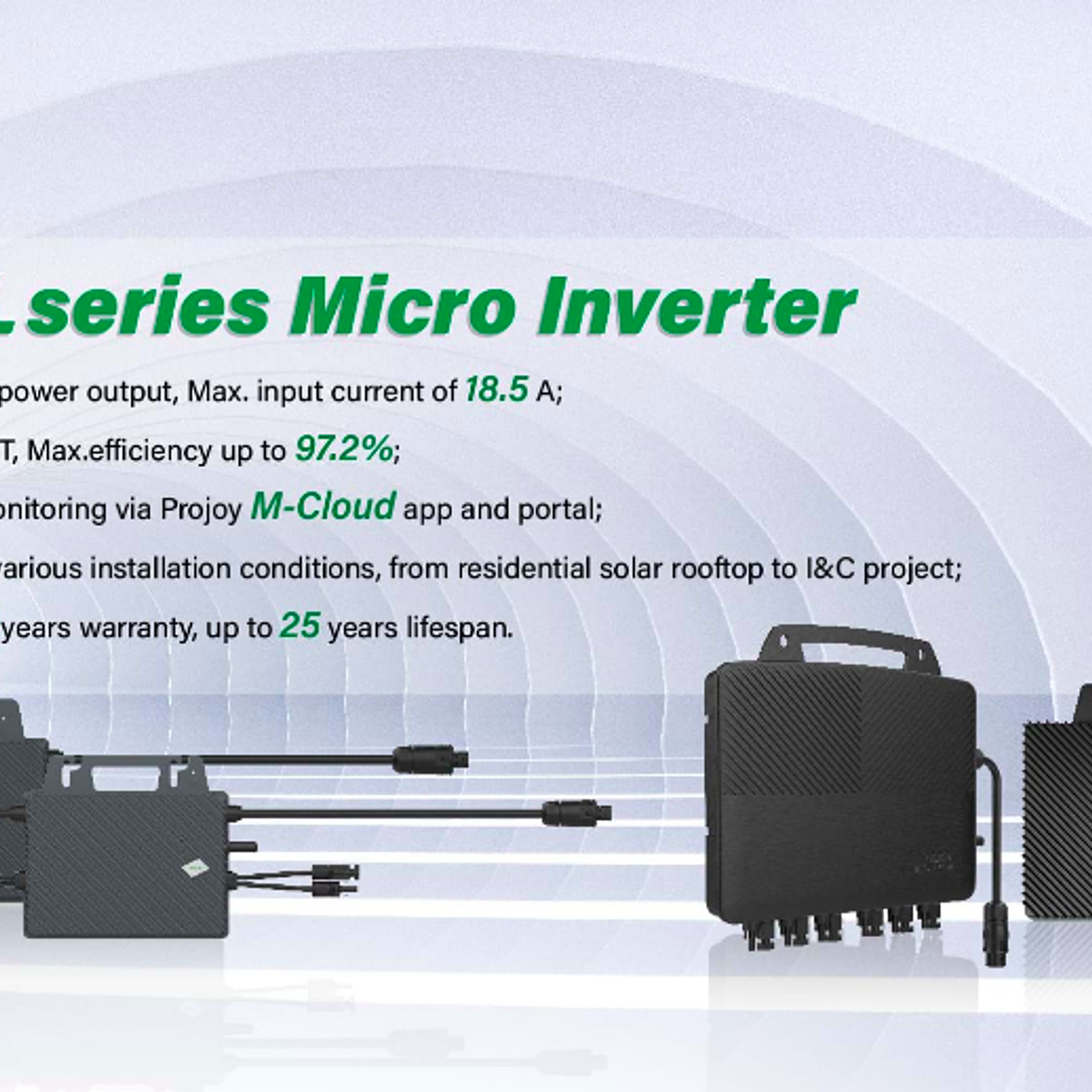 PROJOY MICRO INVERSOR SOLAR MONOFASICO 1600W AC 230V IP67 PSOL-MS1600 3