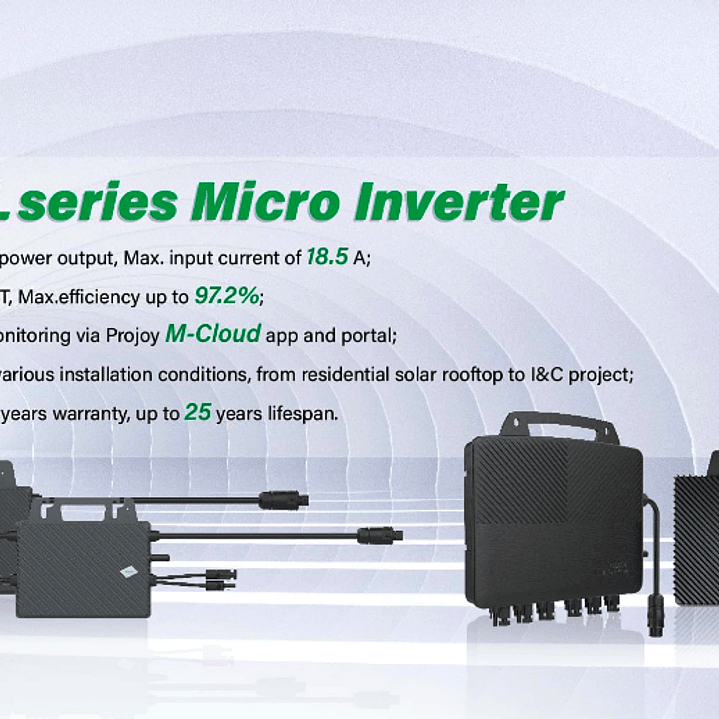 PROJOY MICRO INVERSOR SOLAR MONOFASICO 1600W AC 230V IP67 PSOL-MS1600 3