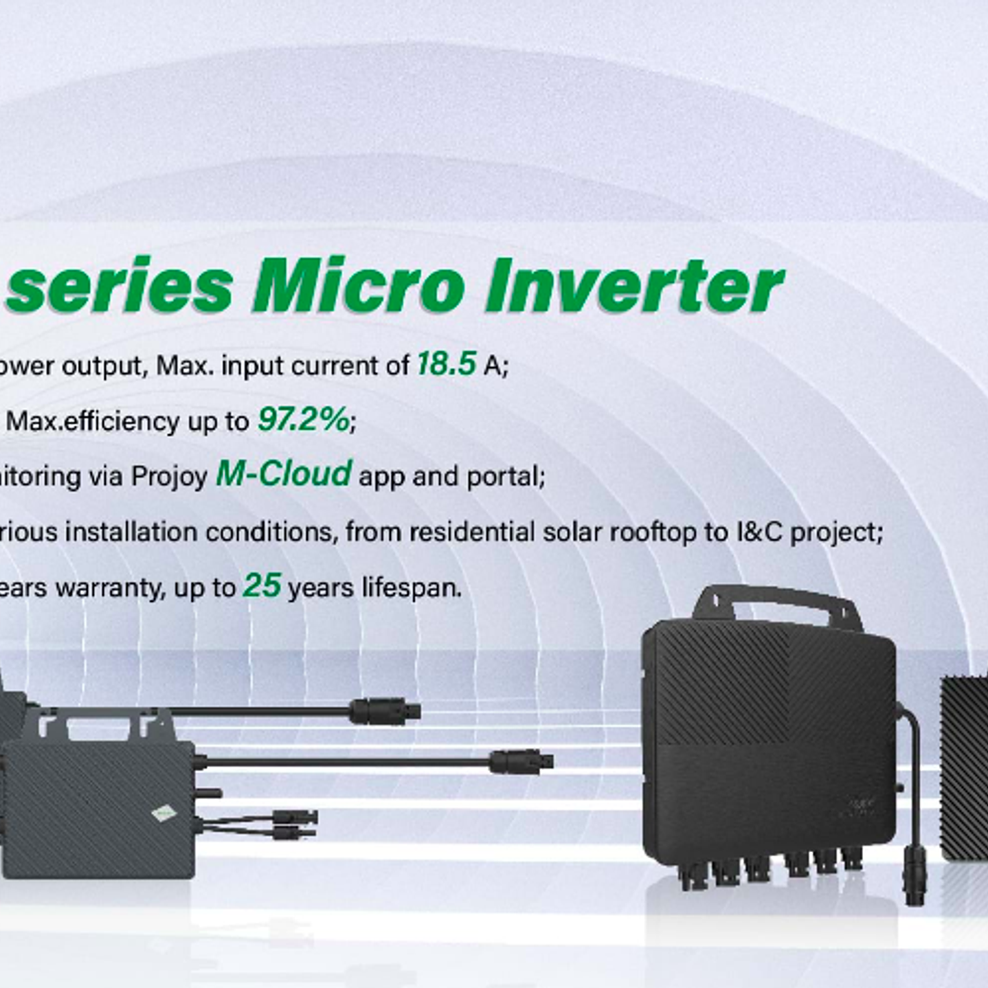 PROJOY MICRO INVERSOR SOLAR MONOFASICO 3000W AC 230V IP67 PSOL-MS3000 3