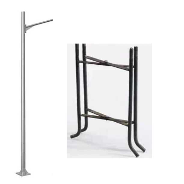 Pedestal 8 mts acero galvanizado + canastillo + soporte luminaria
