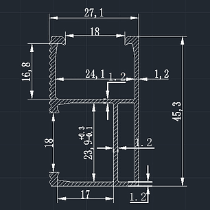 FS RIEL ALUMINIO 5500 MM