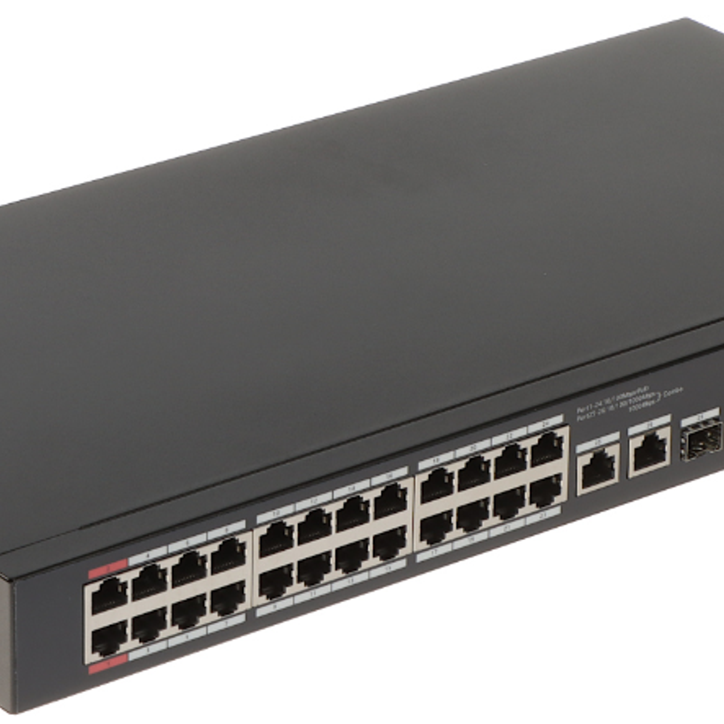 Switch poe 24 puertos poe 10/100 mbps 2 puertos 1gbps administrable cloud  DH-CS4226-24ET-375 1