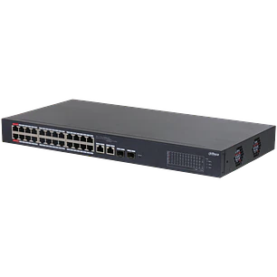 Switch poe 24 puertos poe 10/100 mbps 2 puertos 1gbps administrable cloud  DH-CS4226-24ET-375