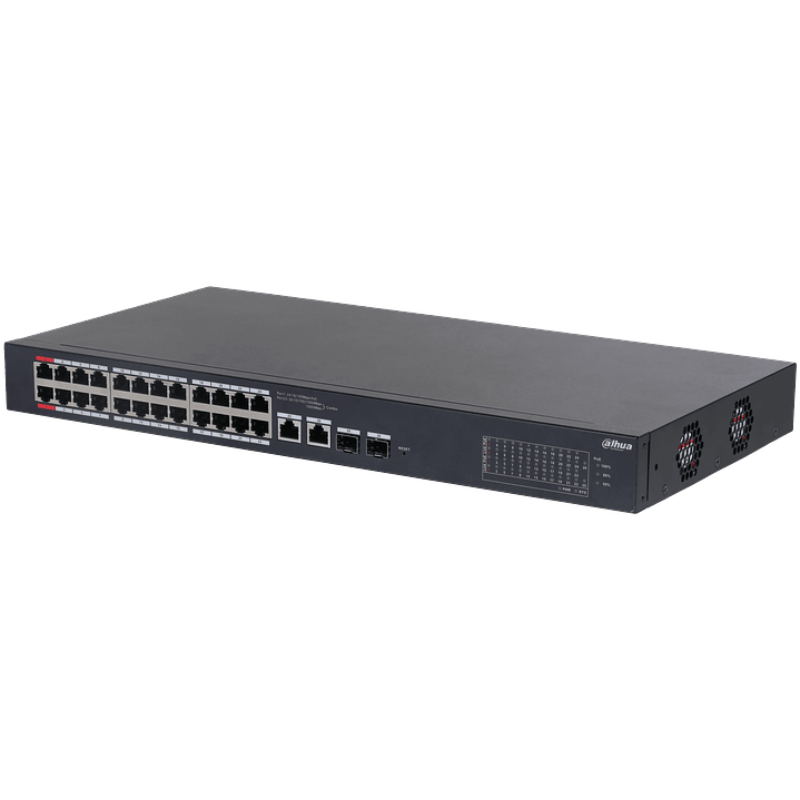 Switch poe 24 puertos poe 10/100 mbps 2 puertos 1gbps administrable cloud  DH-CS4226-24ET-375 2