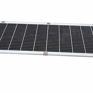 FOCO LED SOLAR TIPO ALUMBRADO PUBLICO 150W LUZ FRIA 6500K PANEL 30W BAT. LITIO 3,2V 30AH SENSOR PIR