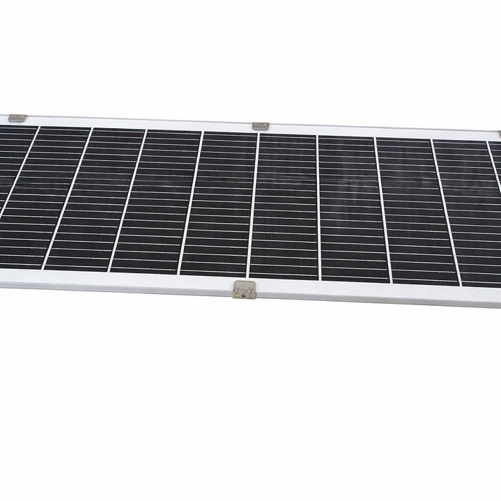 FOCO LED SOLAR TIPO ALUMBRADO PUBLICO 150W LUZ FRIA 6500K PANEL 30W BAT. LITIO 3,2V 30AH SENSOR PIR 2