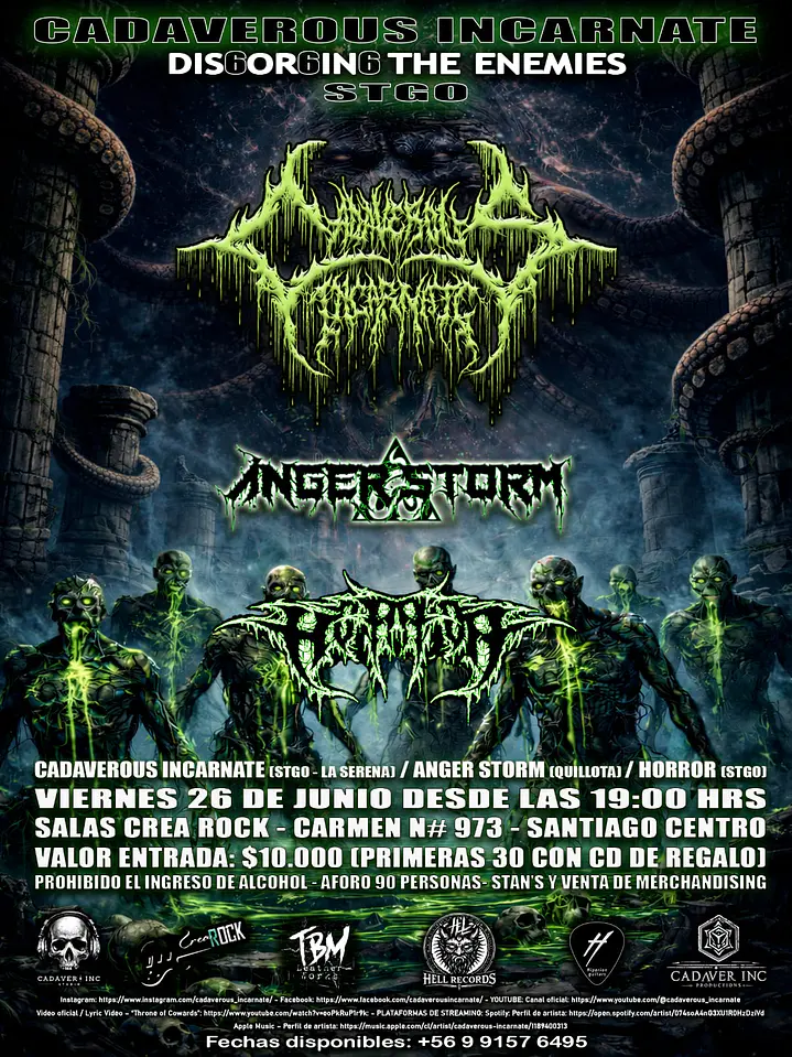 CADAVEROUS INCARNATE - DIS6OR6IN6 THE ENEMIES (SANTIAGO)  1