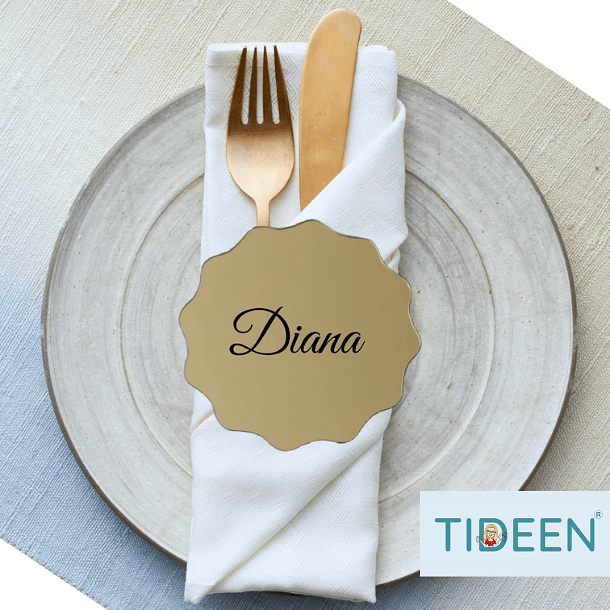 Marcadores de Lugar em Acrílico Dourado 2