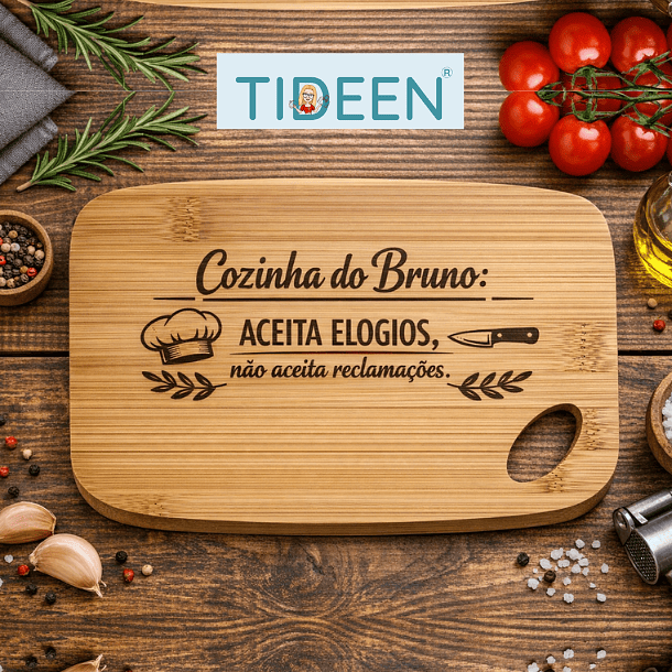 Tábua de Cozinha em Bambu Personalizada