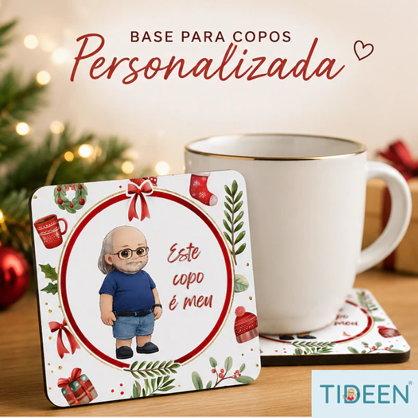 Base para Copos Personalizada em Madeira 1