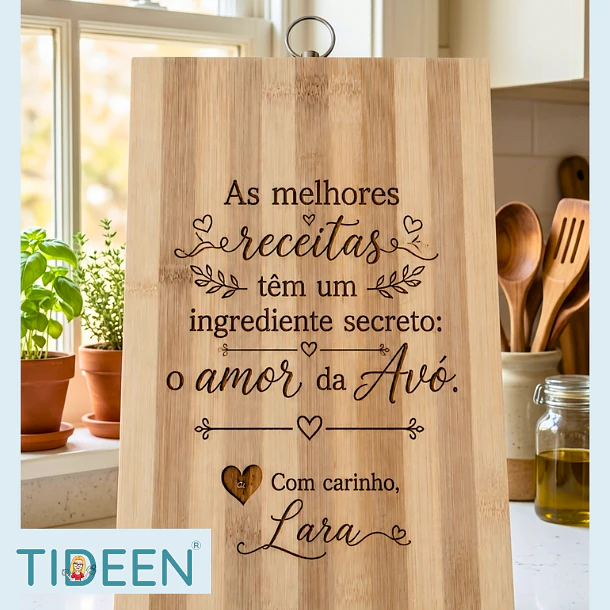 Tábua de Cozinha em Bambu Personalizada