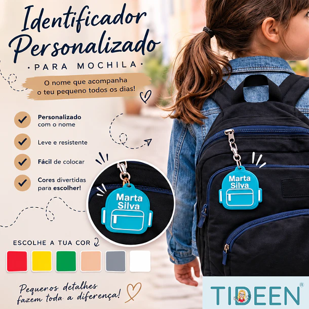 Identificador de Mochila Personalizado com Nome em 3D 1