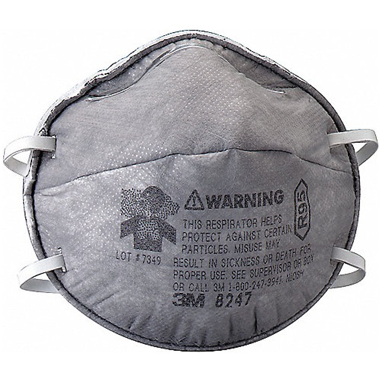 Mascarilla Gris 3m 8247 R95 Unidad Carbón Activo 20 Piezas 1