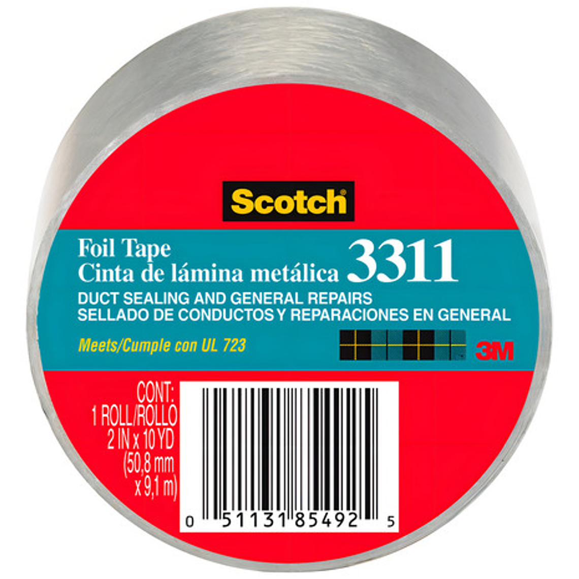 Cinta De Aluminio 3m 3311 48 Mm X 9.1 Mts 1