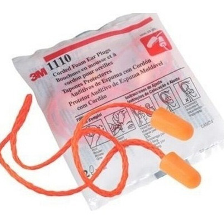 Caja De 100 Pares De Tapon Auditivo Espuma 3m 1110 2