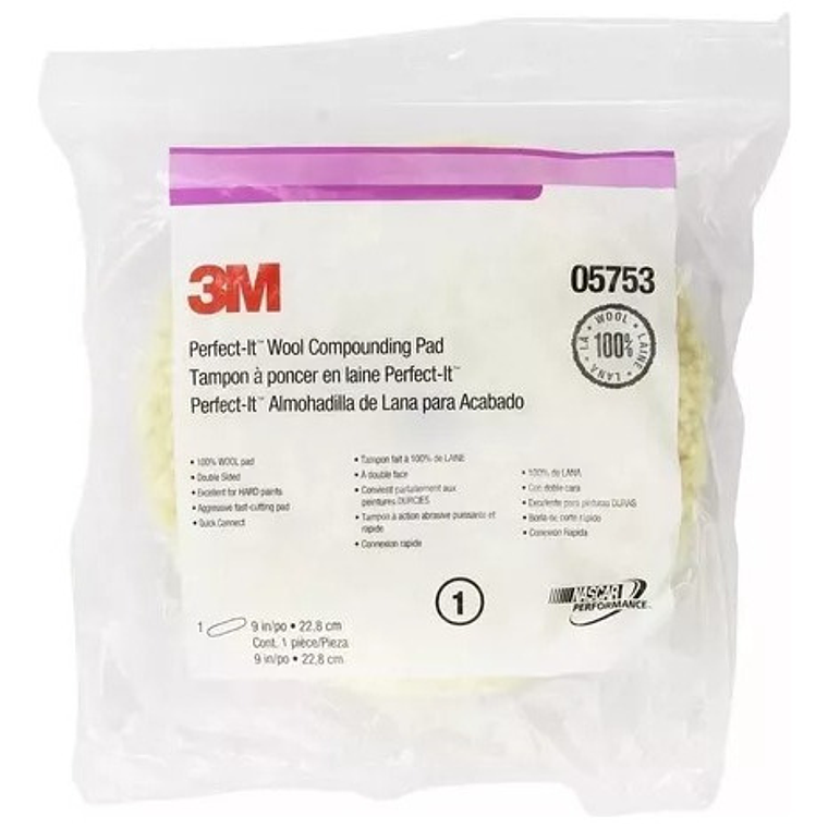 3m 5753 Borla De Lana 2 Caras 9 Pulgadas 3