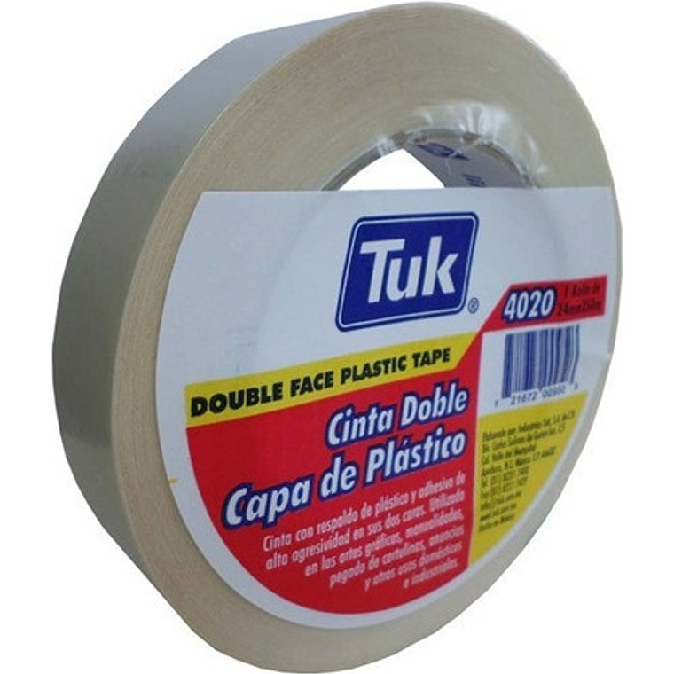 Cinta Doble Capa De Poliester Tuk 422006 4020 48mmx50m 1pza Blanco 2
