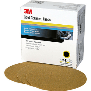Disco Dorado 3m 6 Pulgadas Hookit Gold Caja Con 25 Piezas