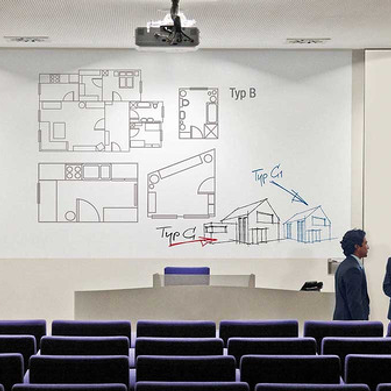 Pizarron Blanco Mate En Vinil 3m Pwf-500 De 1.22 X 3 Mts 3