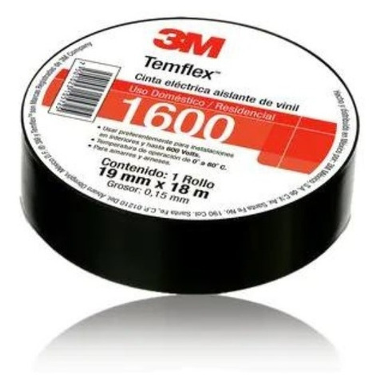 Cinta De Aislar 3m 1600 165 Negra De 3/4 Caja Con 10 Piezas 4