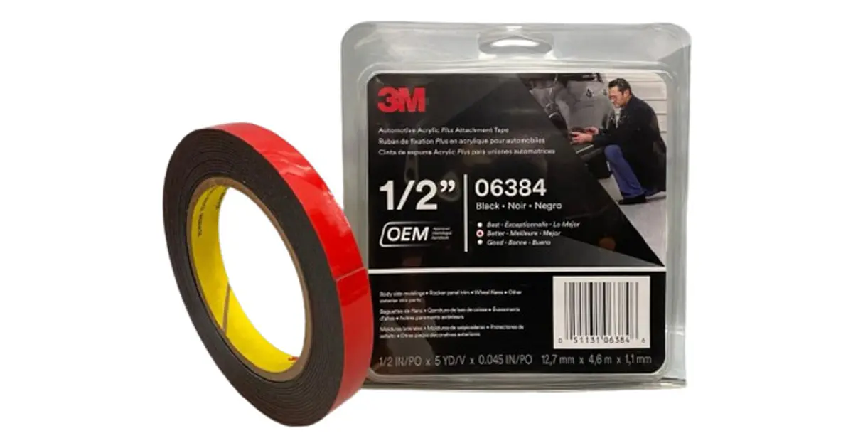 3m 06384 Cinta Para Pegar Molduras 12.7mmx4.6m Liner Rojo