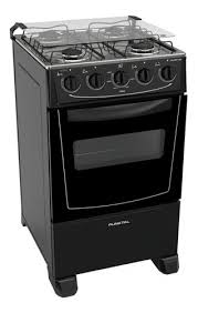 Cocina Punktal PK-268BK Viena Super Gas 4h Horno 51l Limpia Fácil Color Negro Sin Tapa De VidrioX 1