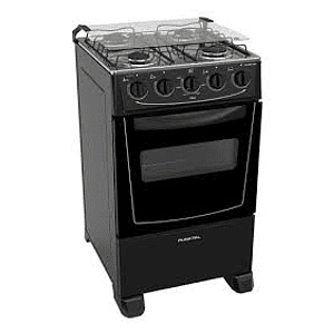 Cocina Punktal PK-268BK Viena Super Gas 4h Horno 51l Limpia Fácil Color Negro Sin Tapa De VidrioX