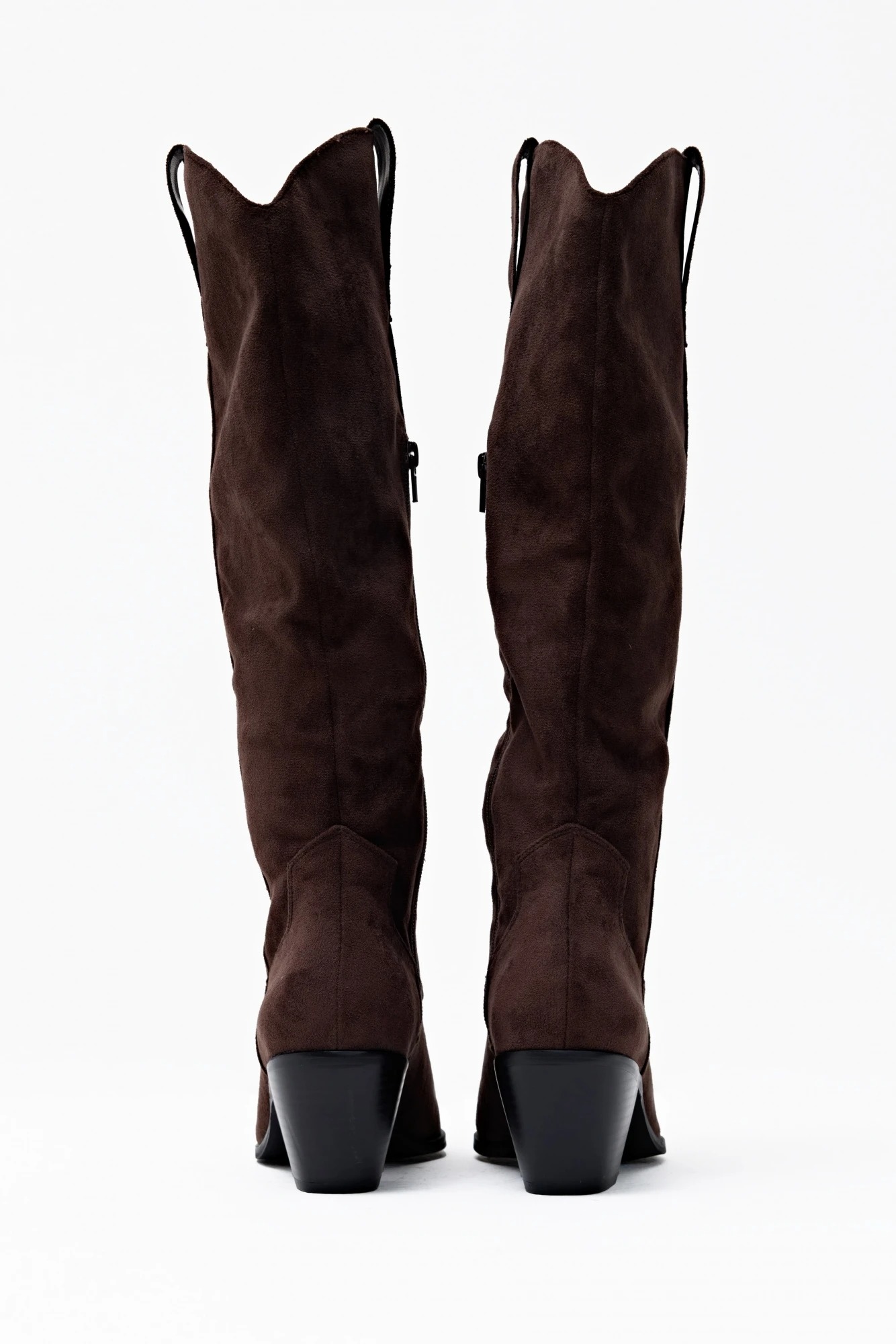 Bota caña alta de suede - chocolate 4