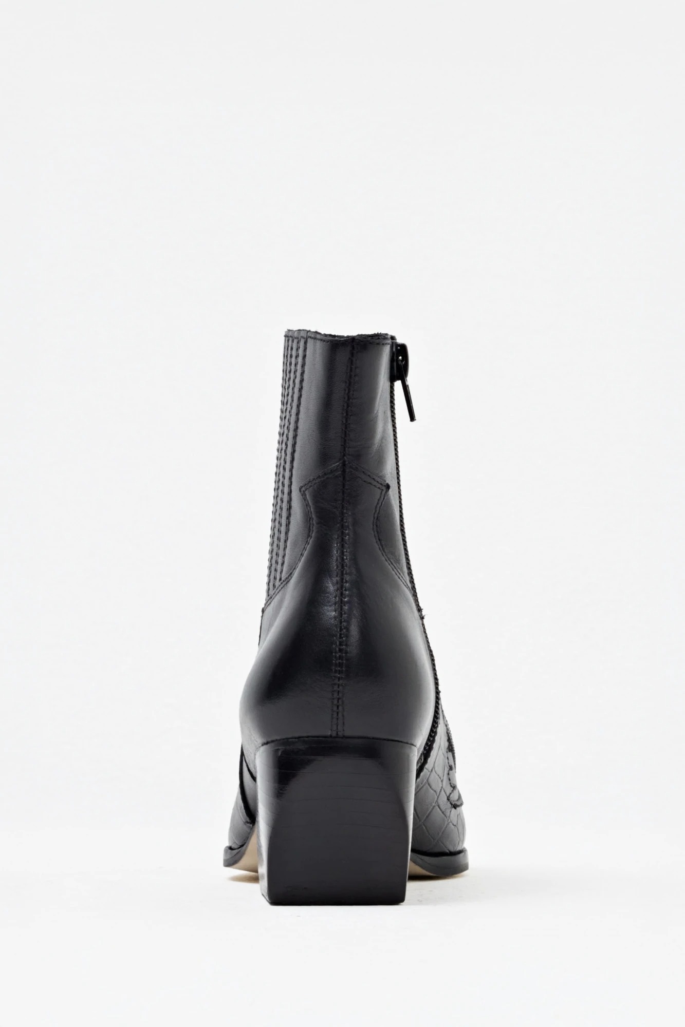 Bota de cuero Texi croco - negro 4