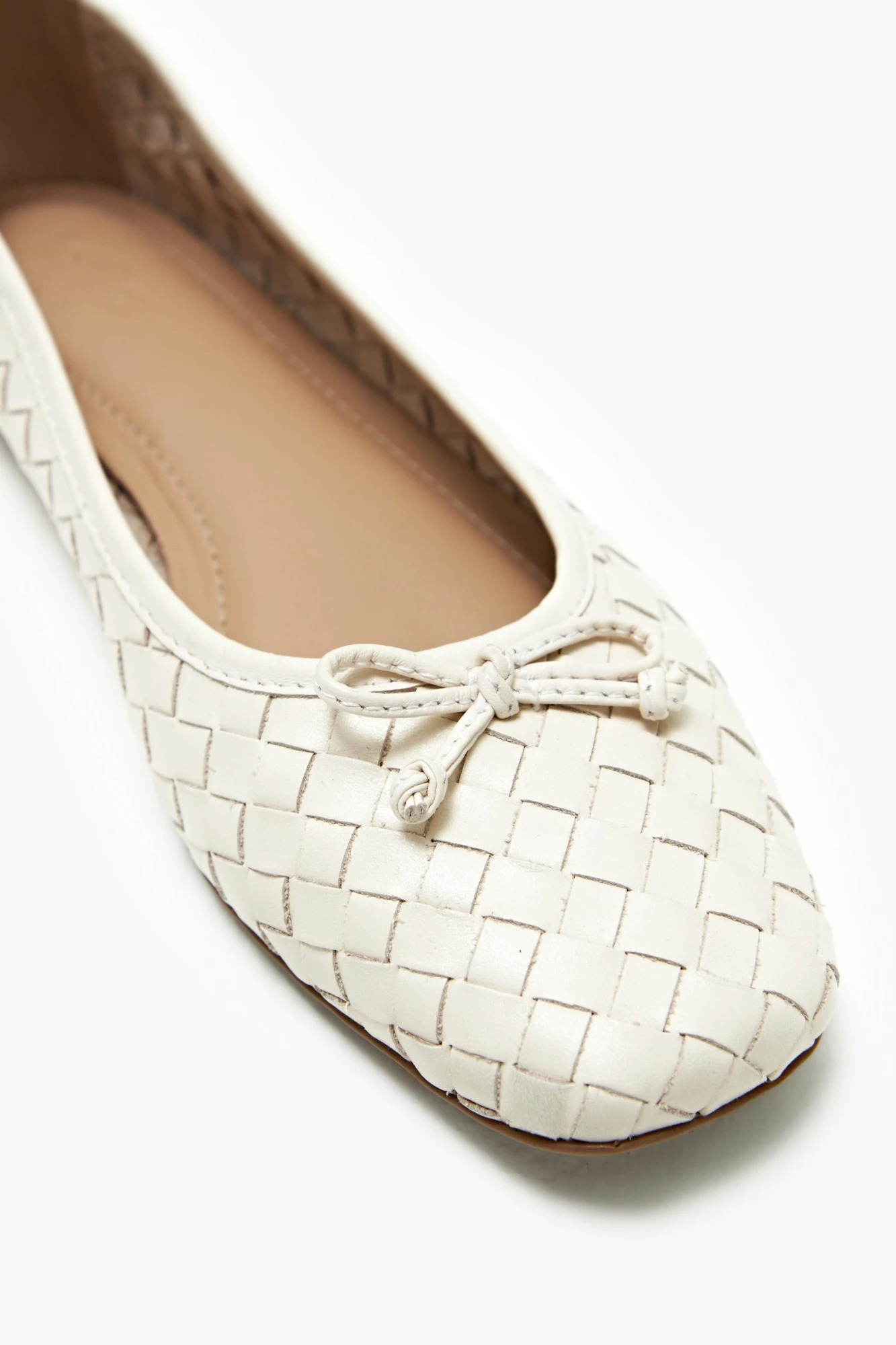 Ballerina Cassia de cuero texturada - crudo 5