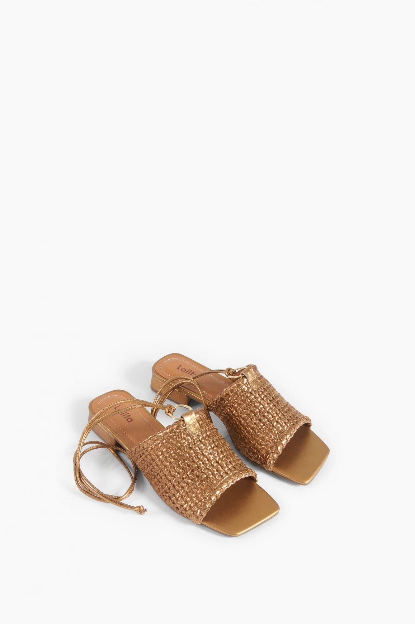 Sandalia metalizada con tiras - cobre 2