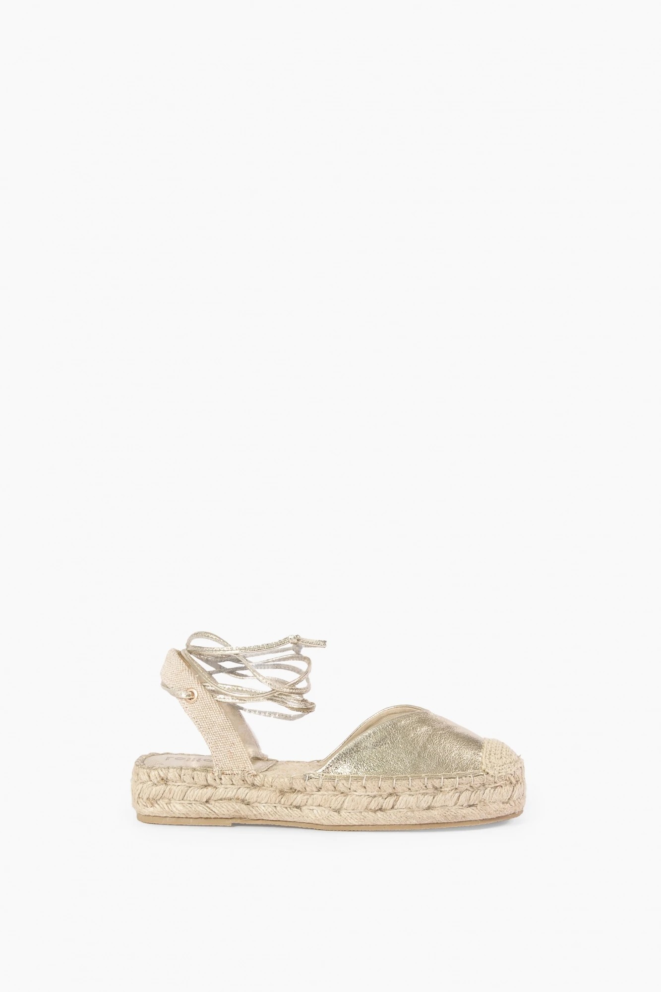 Sandalia suela de yute con tiras - dorado 1