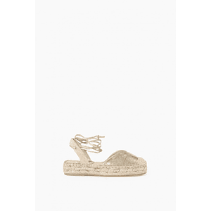 Sandalia suela de yute con tiras - dorado