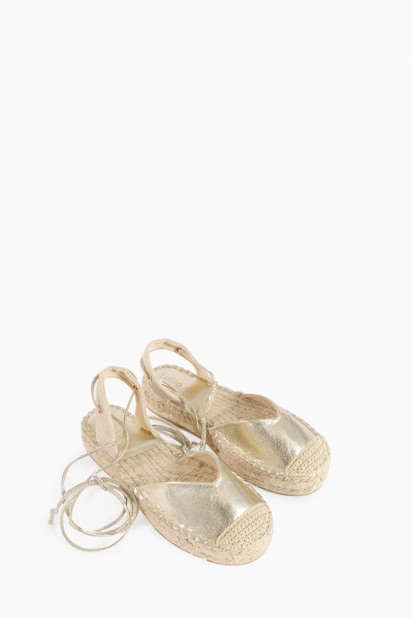 Sandalia suela de yute con tiras - dorado 2