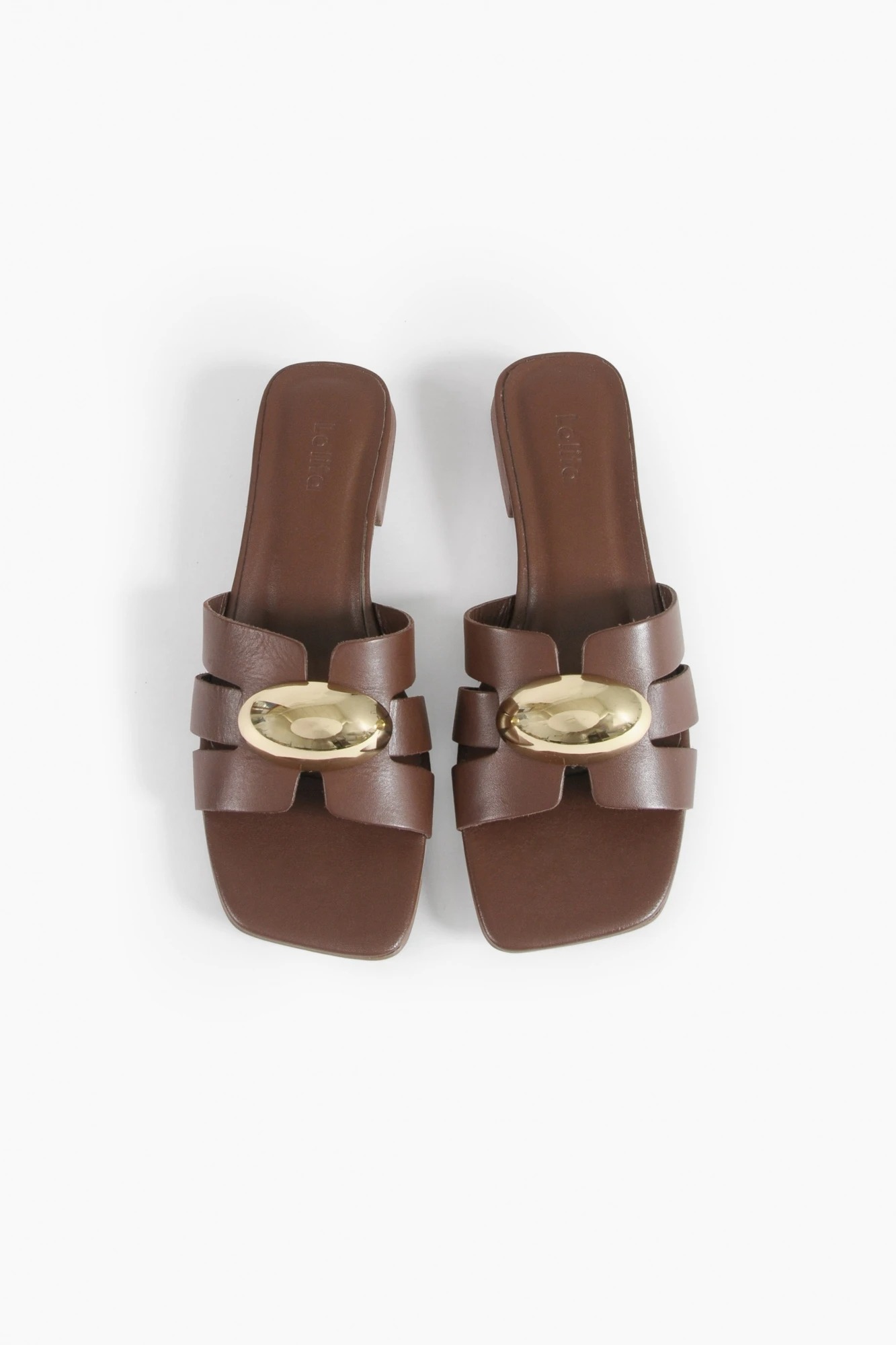 Sandalia Dahlia de cuero con acento metálico - chocolate 3