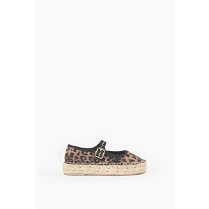 Ballerina animal print con suela de yute - negro