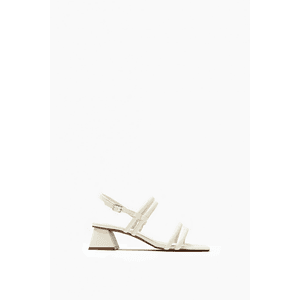 Sandalia de tiras con taco medio - crudo