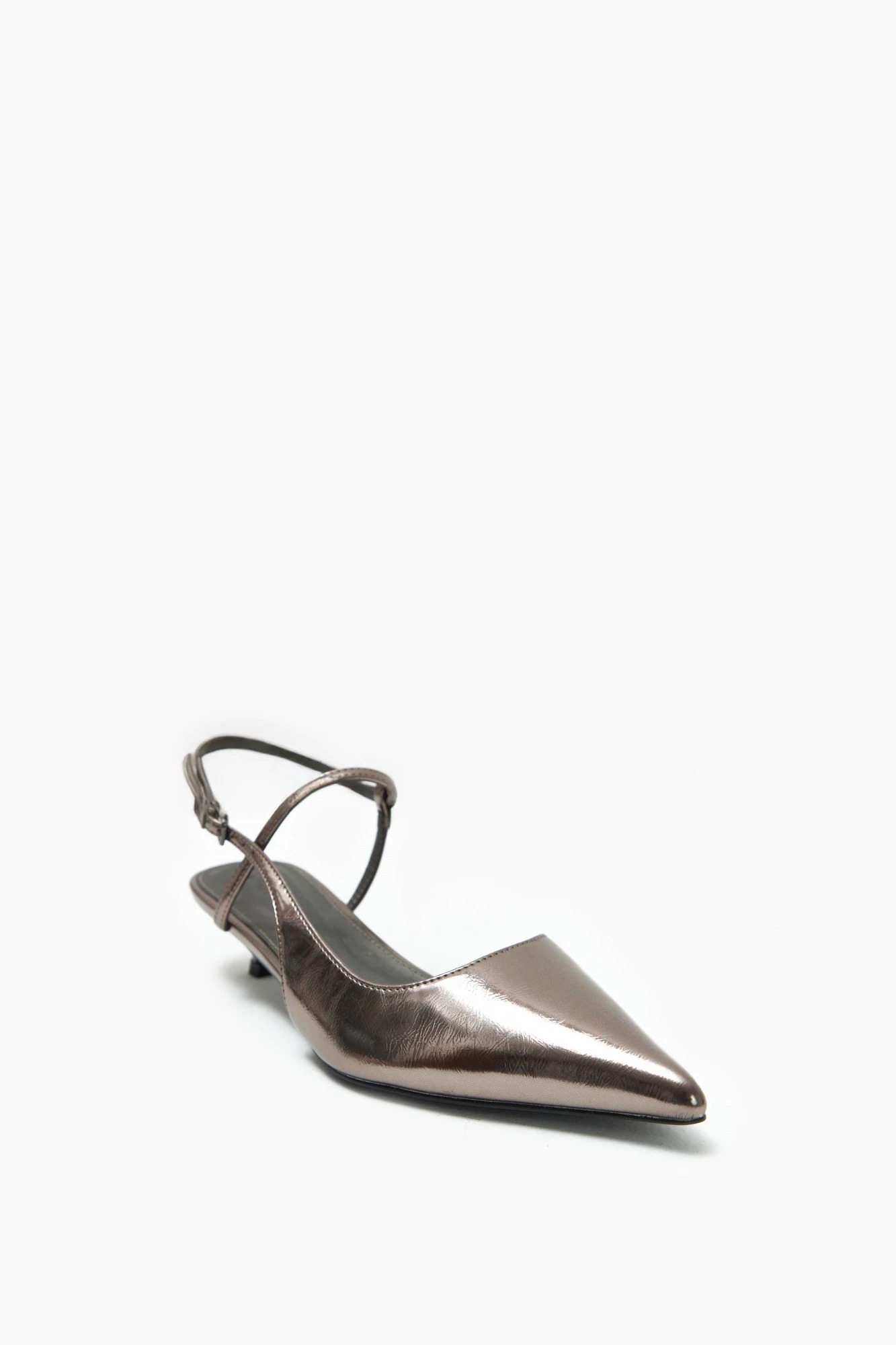 Zapato en punta destalonado - peltre 2