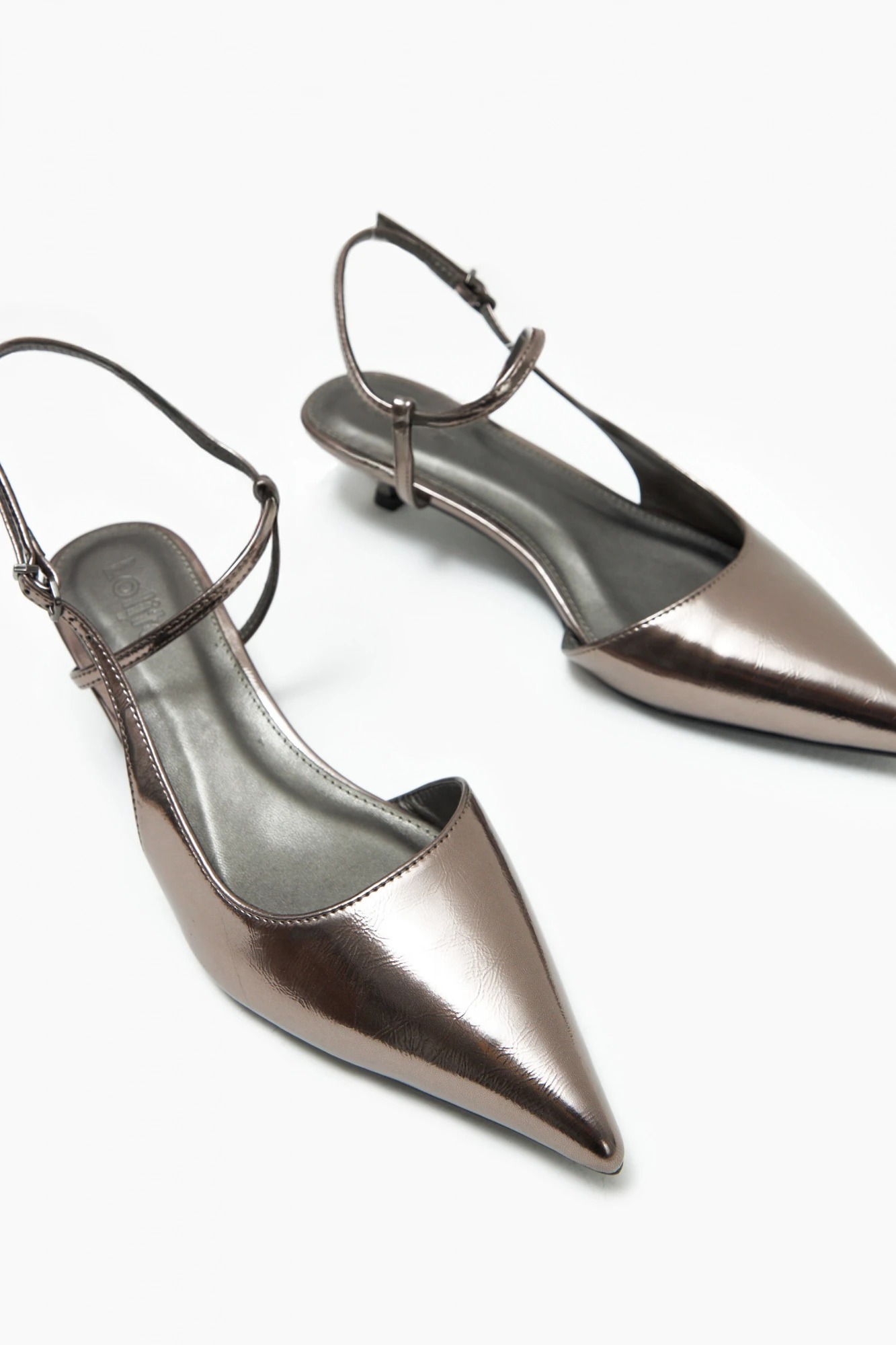 Zapato en punta destalonado - peltre 3