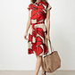 Vestido camisero con estampa abstracta - rojo - Miniatura 1