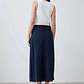 Falda midi con tajo - azul marino - Miniatura 3
