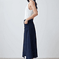 Falda midi con tajo - azul marino - Miniatura 4