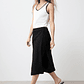 Falda cruzada de lino - negro - Miniatura 3